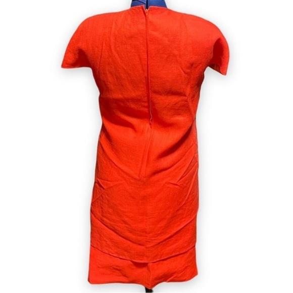 Vintage 60s/70s William Pearson Red-Orange Top Skirt Set Mini Dress Size Medium - Picture 2 of 15